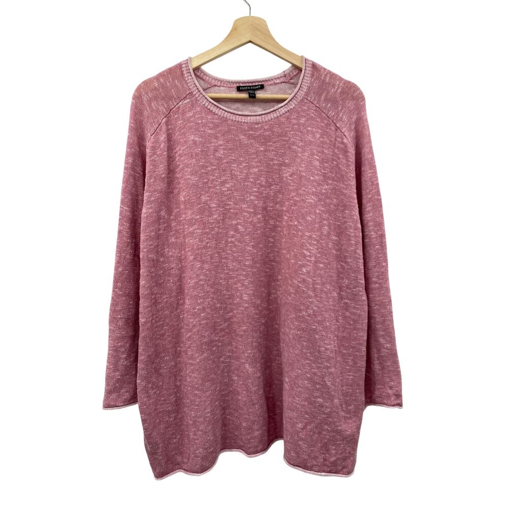 Eileen Fisher XL pink linen wool blend sweater